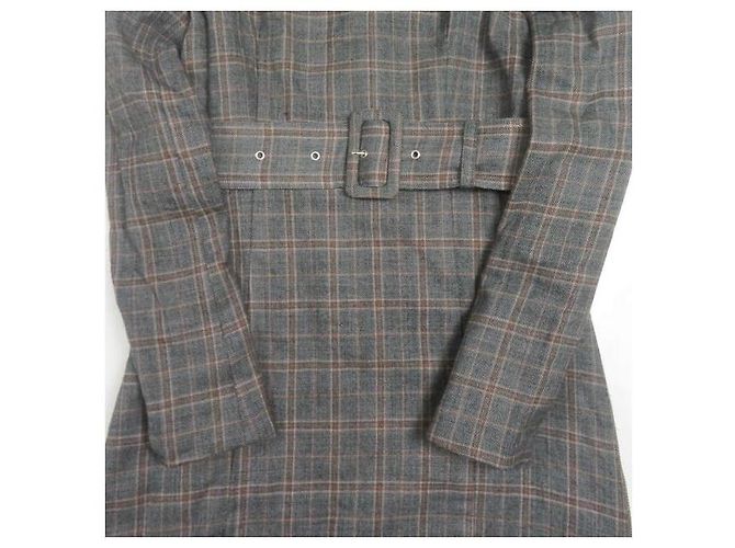 Autre Marque TOGA PULLA Wollkarodress grau Braun - Ansicht 5