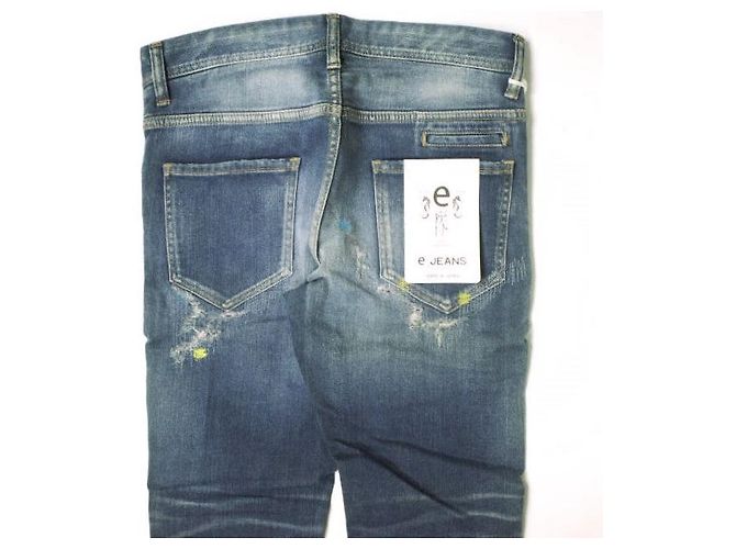 Autre Marque Stretch Slim Jeans Dunkelblau - Ansicht 7