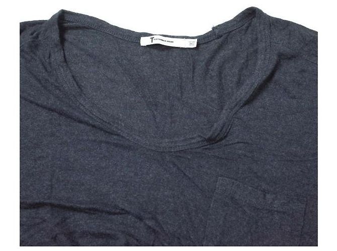 Camiseta de rayón con cuello en U y bolsillo T by ALEXANDER WANG Azul marino - vista 4