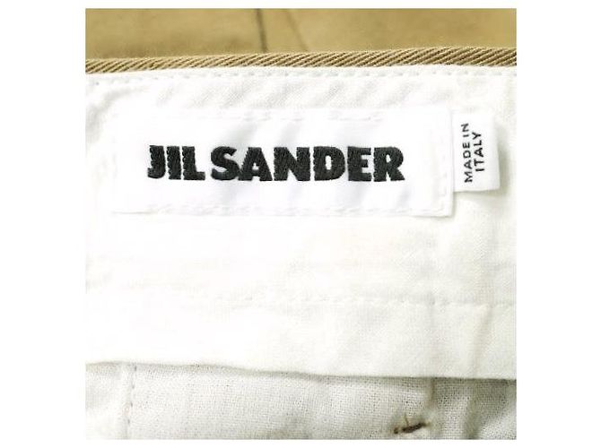 Pantalones de algodón de corte tapered Jil Sander Beige - vista 3