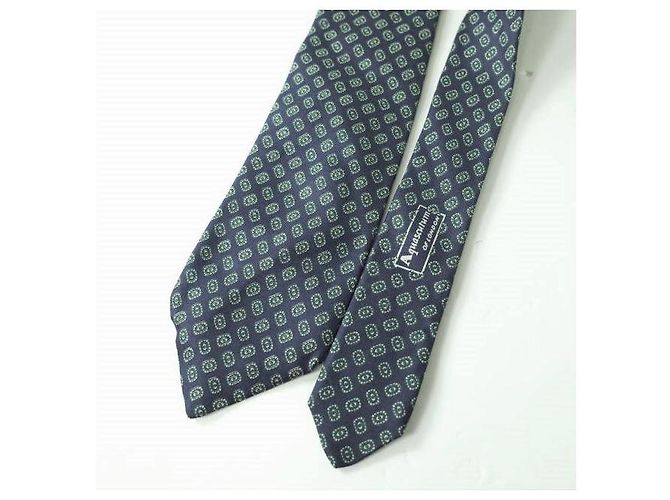 Aquascutum Silk Patterned Necktie Navy Navy blue - view 3