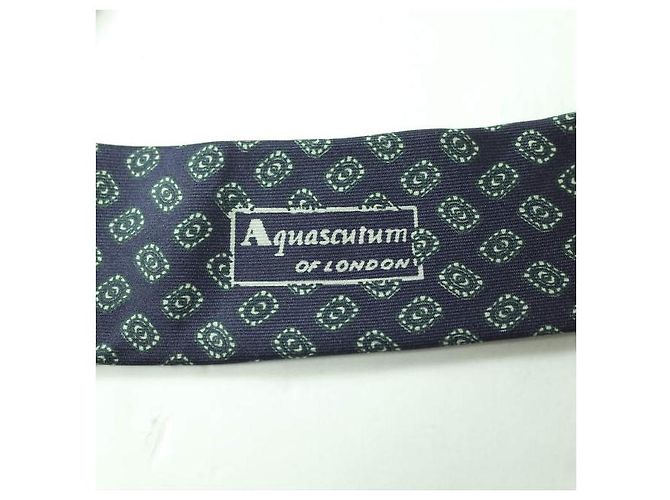 Aquascutum Silk Patterned Necktie Navy Navy blue - view 5
