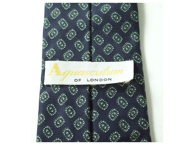 Aquascutum Silk Patterned Necktie Navy Navy blue - view 7
