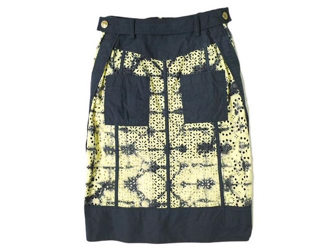 Autre Marque Falda de algodón utilitaria con bordado inglés impreso 3.1 Phillip Lim - vista 2