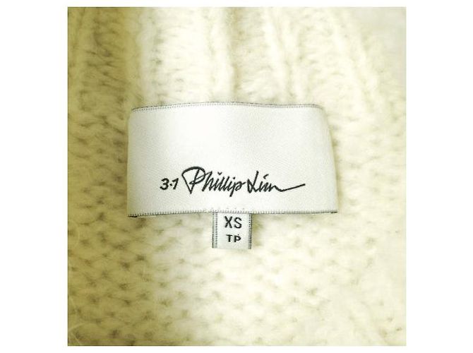 Autre Marque 3.1 Phillip Lim Alpaka-Wollstrickoberteil Weiß - Ansicht 3