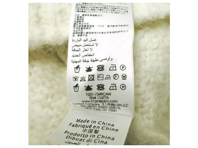 Autre Marque 3.1 Phillip Lim Alpaka-Wollstrickoberteil Weiß - Ansicht 7