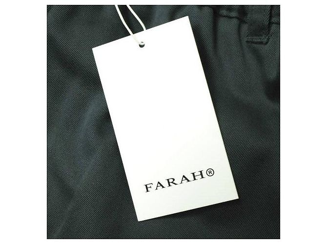 Autre Marque Calças largas e tapered de algodão FARAH Cinza - vista 3