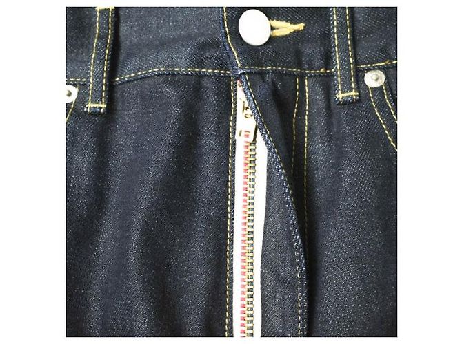 Autre Marque Falda de denim selvedge con pliegue trasero índigo Azul - vista 5