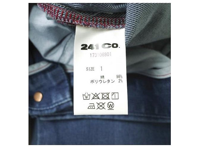Autre Marque Pantalones de mezclilla de algodón elástico tapered Azul marino - vista 10