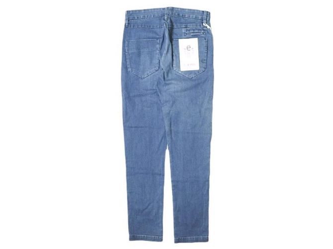 Autre Marque Pantalones de mezclilla de algodón elástico tapered Azul marino - vista 2
