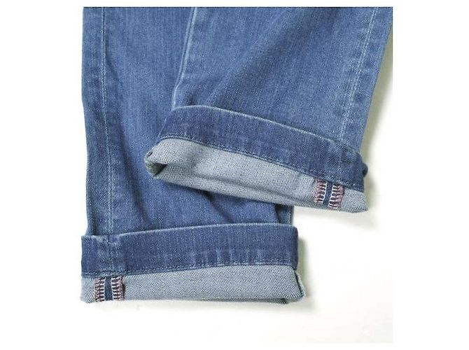 Autre Marque Pantalones de mezclilla de algodón elástico tapered Azul marino - vista 8