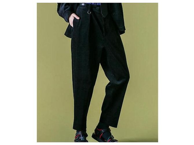 Autre Marque pantalones de algodón 1P anchos 8W Monkey Time Verde oscuro - vista 3