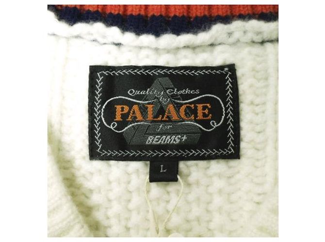 Autre Marque Palace Beams Plus Kabelstrickweste Limitierte Auflage Weiß - Ansicht 4