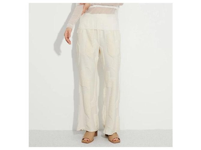 Autre Marque Pantalones de jacquard de algodón ADAM ET ROPE GAS04040 Blanco roto - vista 3