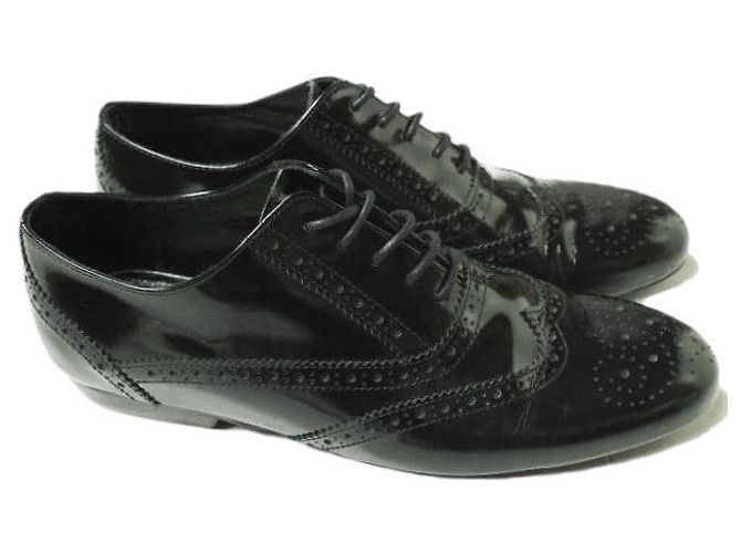 Autre Marque Schwarze Lackleder-Wingtip-Schuhe - Ansicht 3