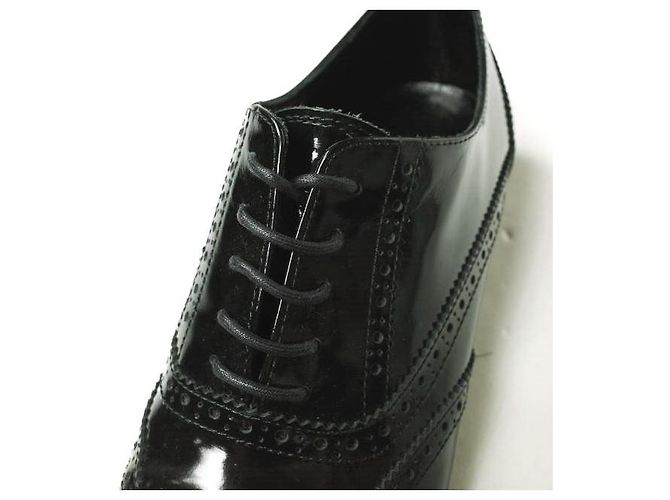 Autre Marque Schwarze Lackleder-Wingtip-Schuhe - Ansicht 5