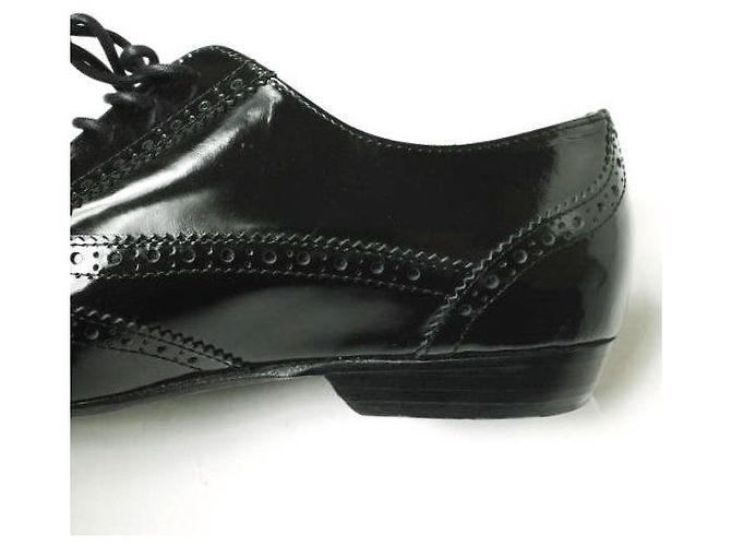 Autre Marque Schwarze Lackleder-Wingtip-Schuhe - Ansicht 7