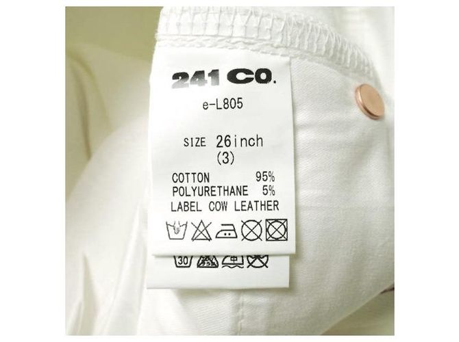 Autre Marque JEANS e-L805 Jeans Tapered de Algodón Elástico Blanco - vista 8