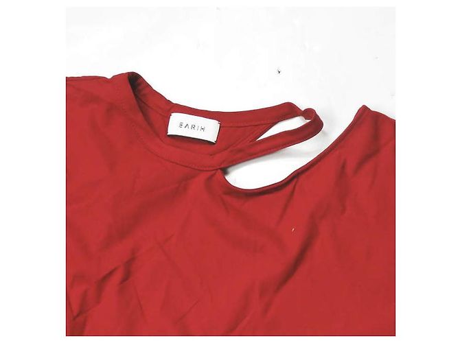 Autre Marque Camiseta asimétrica de algodón roja EARIH CB1005 - vista 4