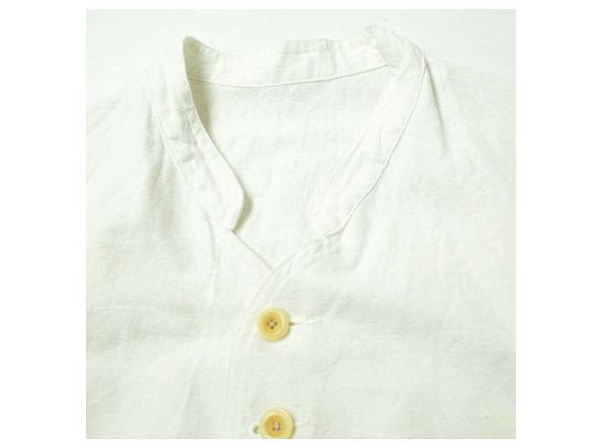 Autre Marque GIACCA DOLMAN ANATOMICA Giacca in cotone e lino Bianco - vista 3
