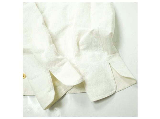 Autre Marque GIACCA DOLMAN ANATOMICA Giacca in cotone e lino Bianco - vista 5