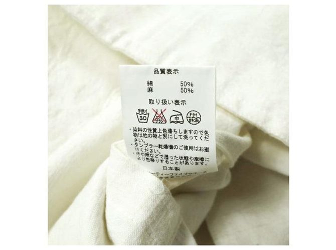 Autre Marque GIACCA DOLMAN ANATOMICA Giacca in cotone e lino Bianco - vista 7
