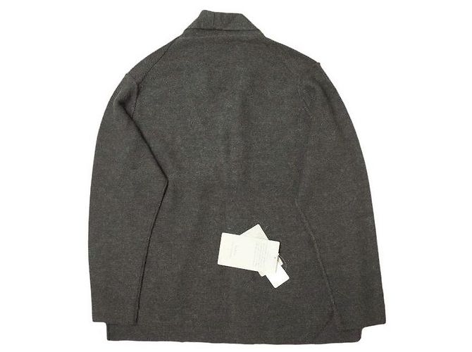 Autre Marque Strickjacke aus Merinowolle und Alpaka in Anthrazitbraun - Ansicht 2