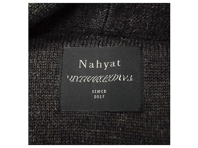 Autre Marque Strickjacke aus Merinowolle und Alpaka in Anthrazitbraun - Ansicht 4