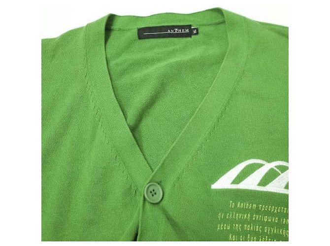 Autre Marque Cárdigan de punto de algodón con logo anThem NOTE Verde - vista 3