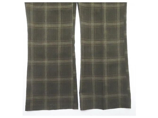 Autre Marque Calça Boot-Cut com Bolsos de Aba Needles em Tecido Tropical Poly Verde oliva - vista 7