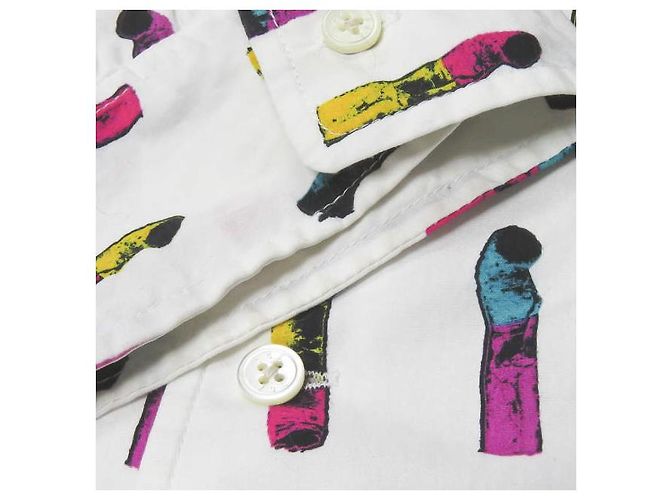 Autre Marque Camisa de tabaco SSZ 21SS M Impresión Blanca Blanco - vista 8
