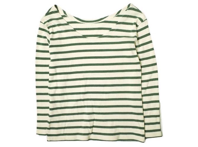 Autre Marque BEAUTY&YOUTH UNITED ARROWS Top de algodón con borde de 8 mangas Verde - vista 2