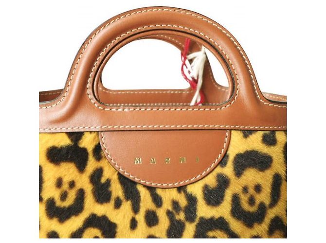 Borsa a secchiello in pelle di pecora e vitello Tropicalia di Marni Multicolore - vista 10
