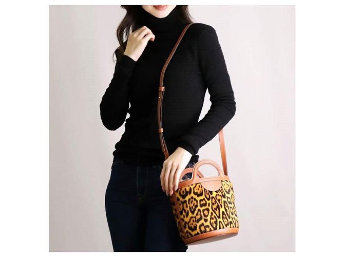 Borsa a secchiello in pelle di pecora e vitello Tropicalia di Marni Multicolore - vista 3