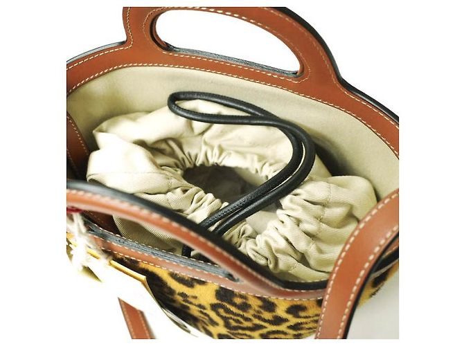 Borsa a secchiello in pelle di pecora e vitello Tropicalia di Marni Multicolore - vista 6