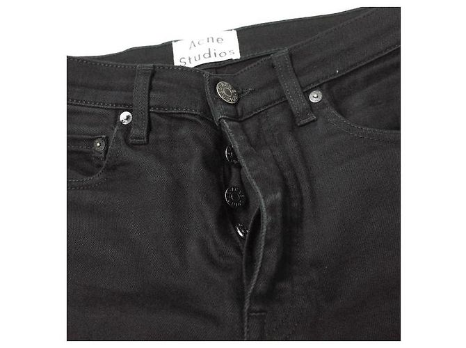 Jeans de denim slim tapered Acne Studios 29 Negro - vista 6