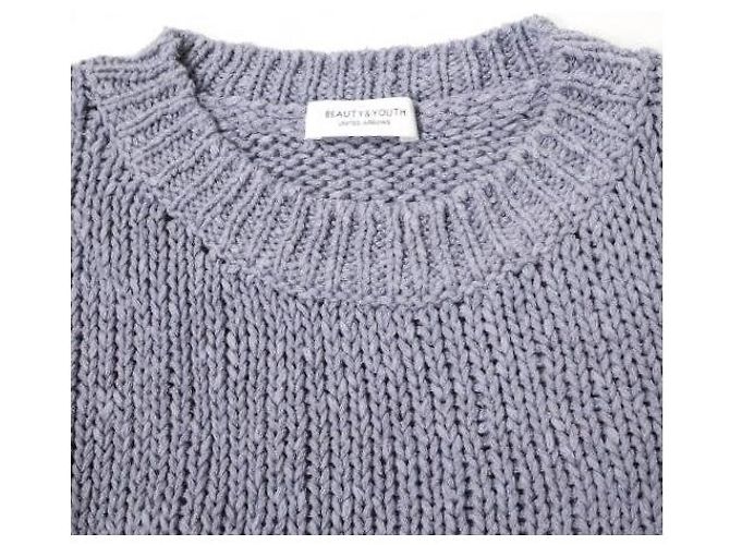 Autre Marque BEAUTY&YOUTH UNITED ARROWS Lockere Slub-Strickpullover lila - Ansicht 5