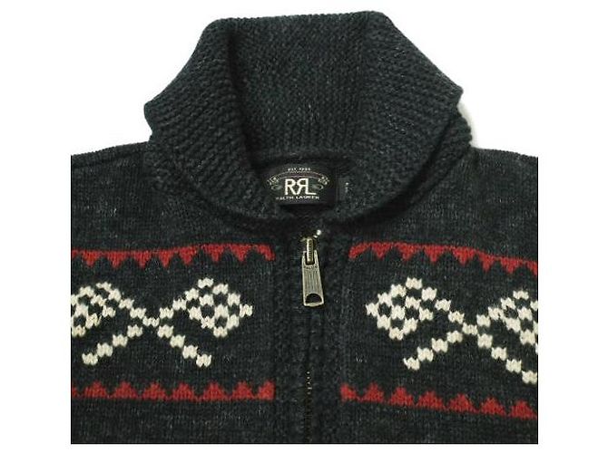 Ralph Lauren Cardigã de algodão e lã com motivo de carro RRL Preto - vista 6