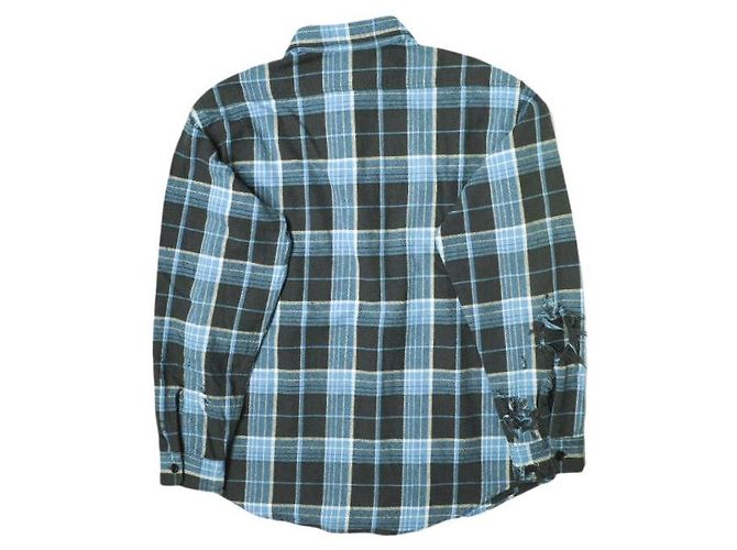 Autre Marque Camisa de cuadros de seda y algodón dañada UNUSED US2285 - vista 2