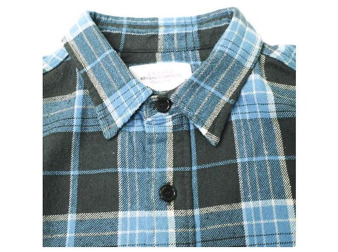 Autre Marque Camisa de cuadros de seda y algodón dañada UNUSED US2285 - vista 5