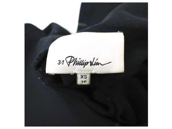 Autre Marque Top de poliéster e rayon de gola alta com riscas de 3.1 Phillip Lim Azul marinho - vista 3