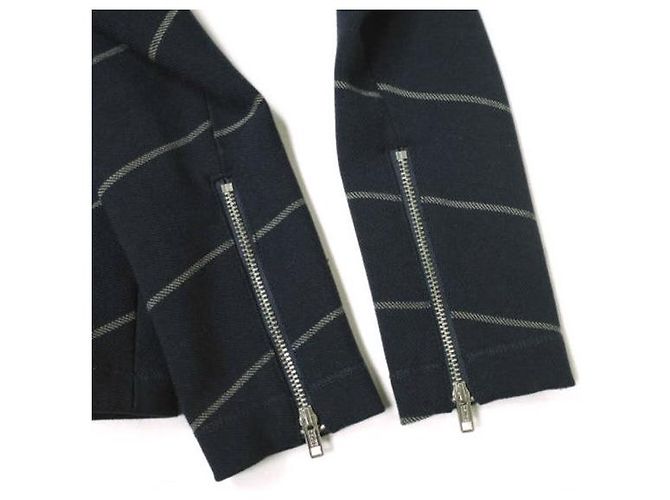 Autre Marque Top de poliéster e rayon de gola alta com riscas de 3.1 Phillip Lim Azul marinho - vista 4