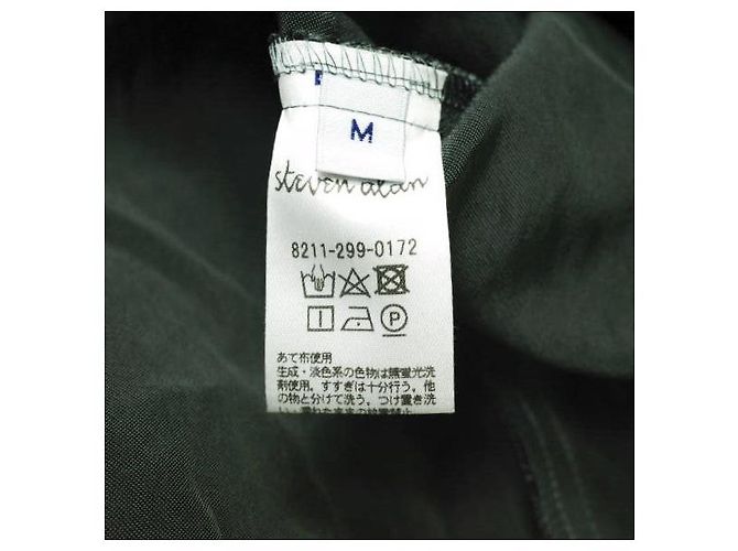 Autre Marque Camicia Heavy Satin Steven Alan M Olive Verde oliva - vista 10