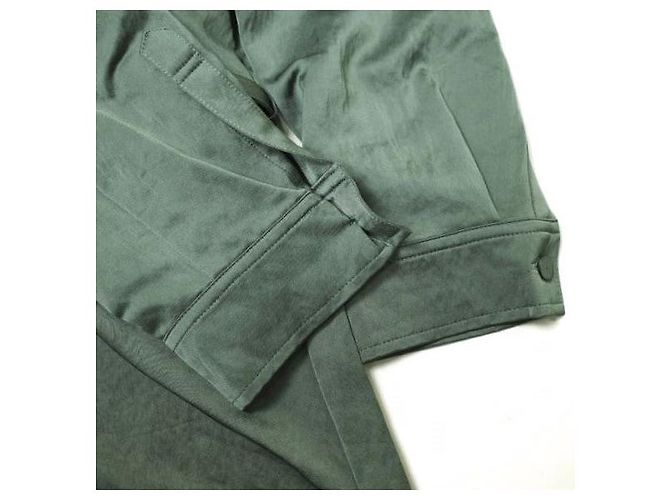 Autre Marque Camicia Heavy Satin Steven Alan M Olive Verde oliva - vista 6