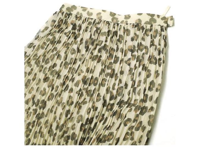 Autre Marque Falda larga plisada SACRA Leopardo Beige - vista 4