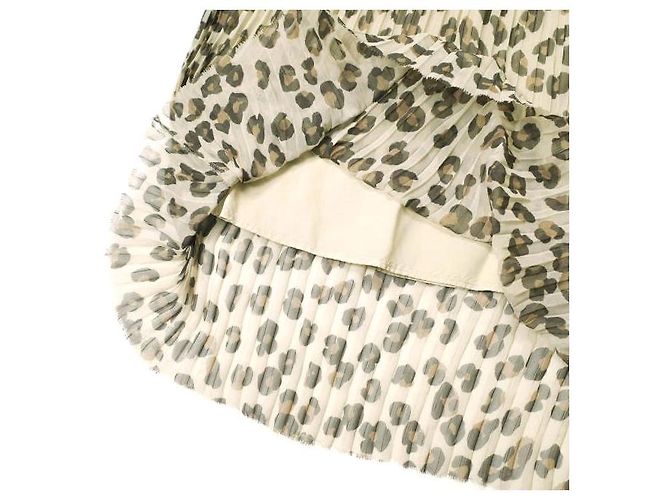 Autre Marque Falda larga plisada SACRA Leopardo Beige - vista 7