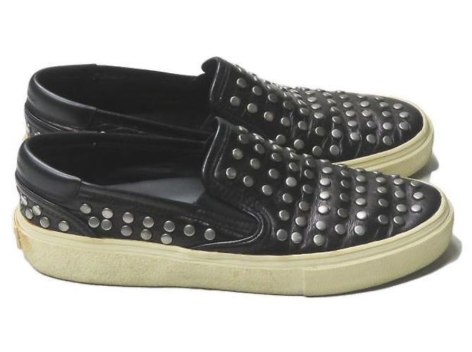 Scarpe slip-on in pelle argentata con borchie Yves Saint Laurent - vista 4