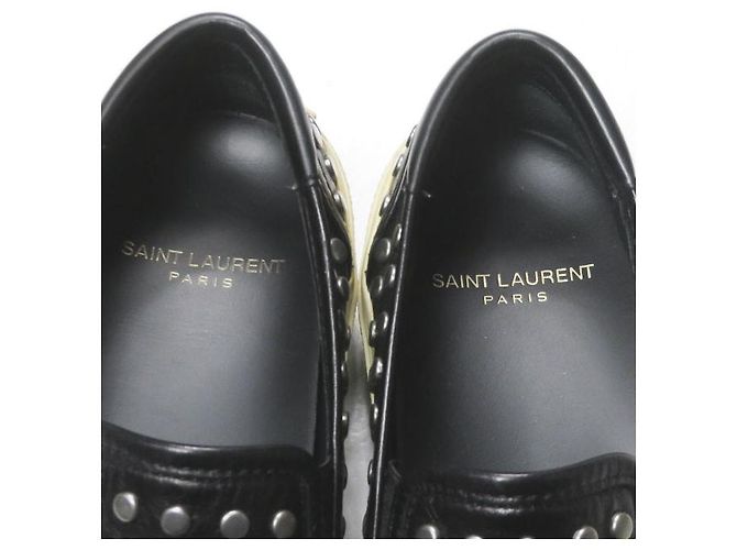 Scarpe slip-on in pelle argentata con borchie Yves Saint Laurent - vista 5