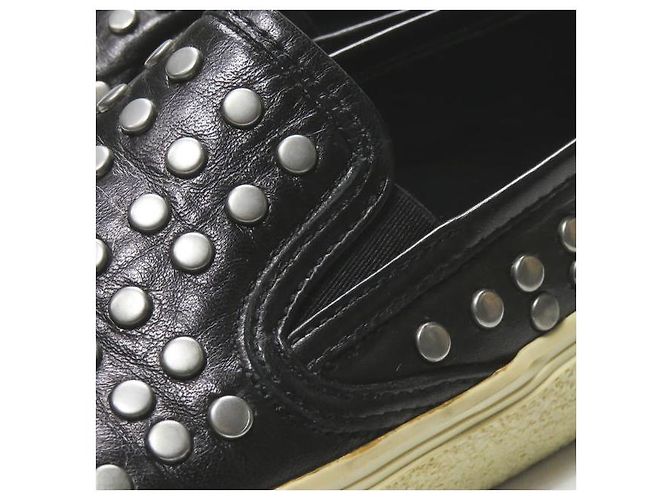 Scarpe slip-on in pelle argentata con borchie Yves Saint Laurent - vista 6