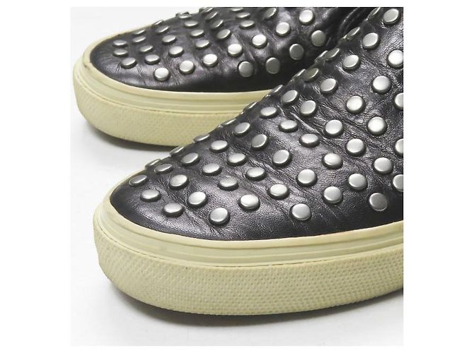 Scarpe slip-on in pelle argentata con borchie Yves Saint Laurent - vista 8